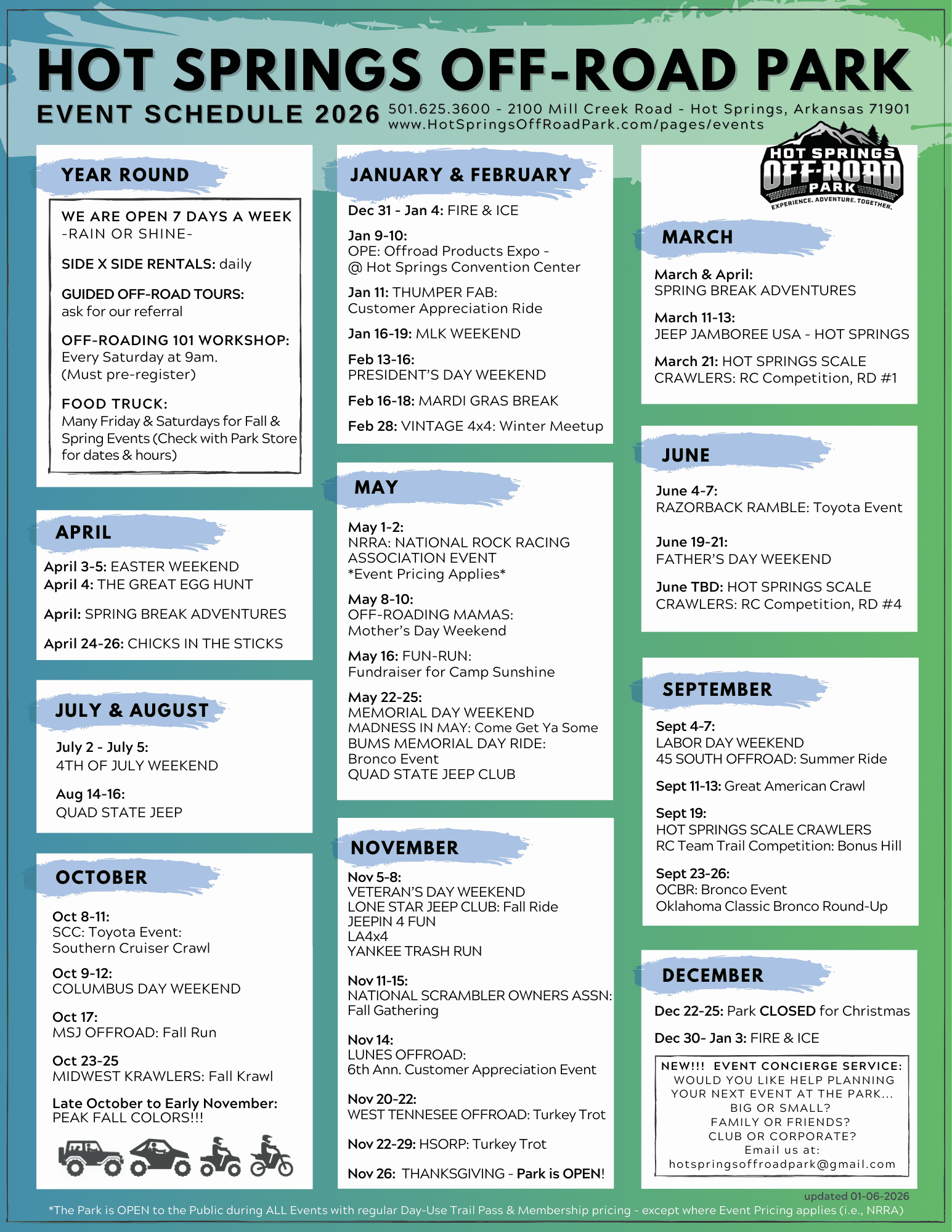 HSORP 2026 Event Calendar